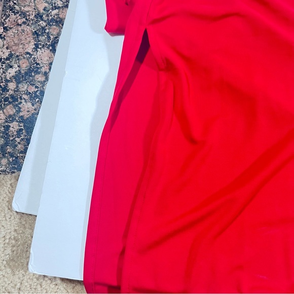 Fabletics Cacey Racerback Dress side slither tricot fabric scarlet red size XL - Picture 12 of 13